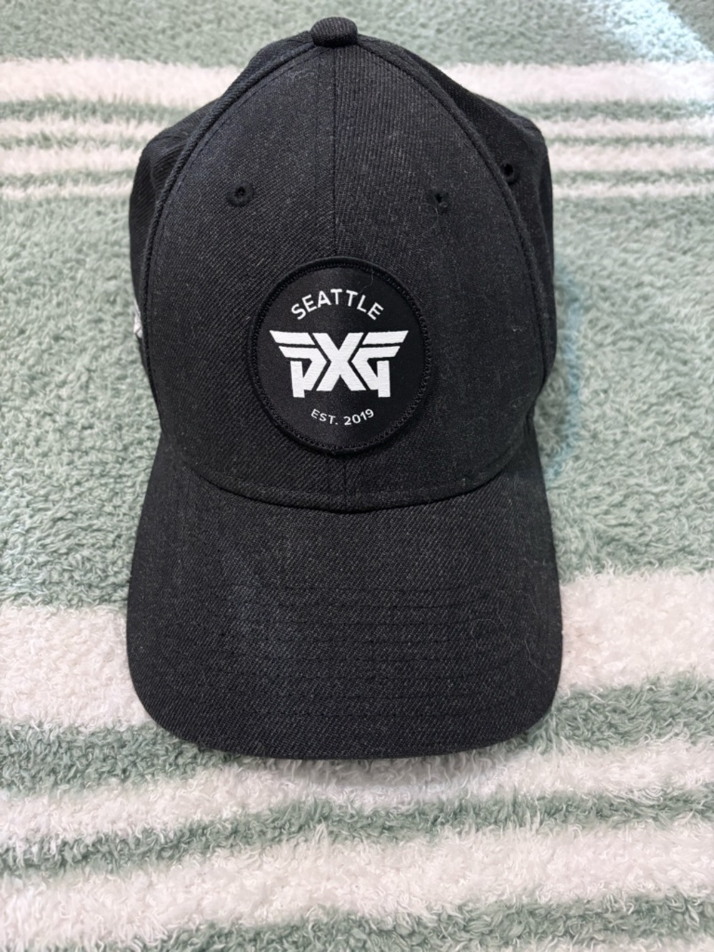 PXG Black Seattle Patch Baseball Cap, Buckle Adjustable Fit